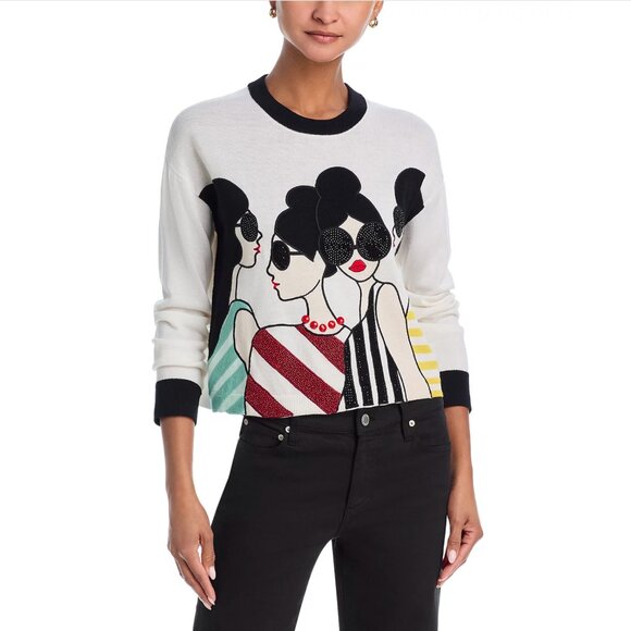 Alice + Olivia | Stace Face Beaded Sweater - Picture 1 of 8